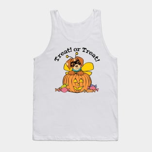 Halloween Dog Honey Bee Pumpkin Tank Top